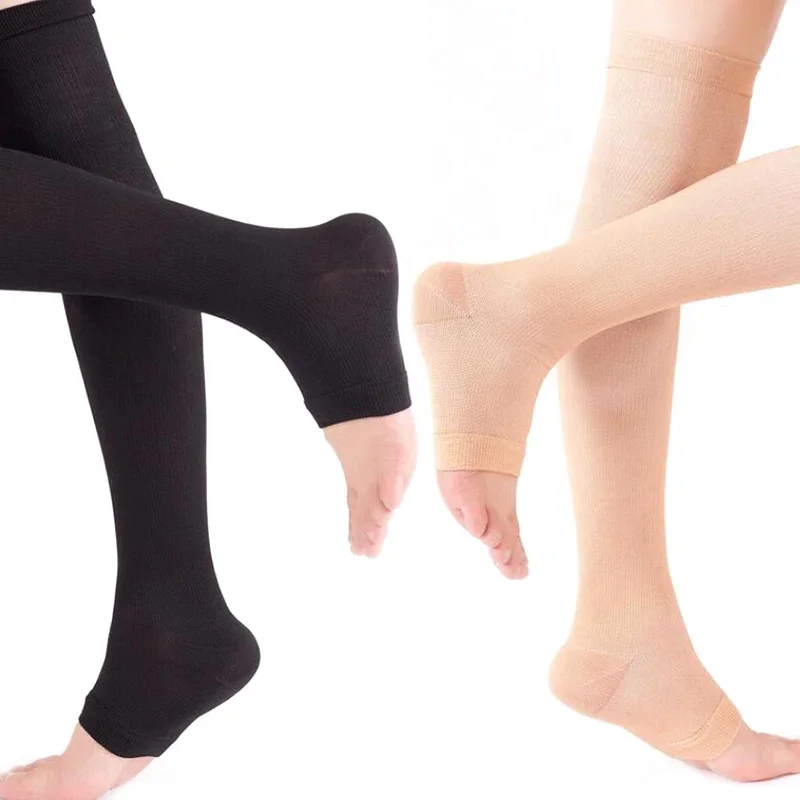 Compression Sleeve Calf - 정맥류용 발가락부터 무릎까지 압박 양말 1쌍,
