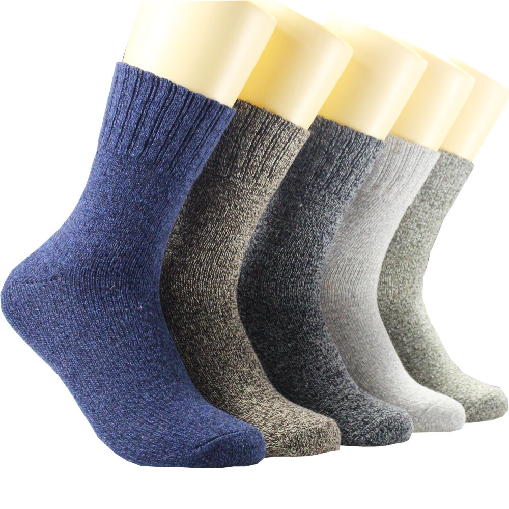Cotton Crew Sock Pack - 5켤레 1세트 남성용 겨울용 따뜻한 울