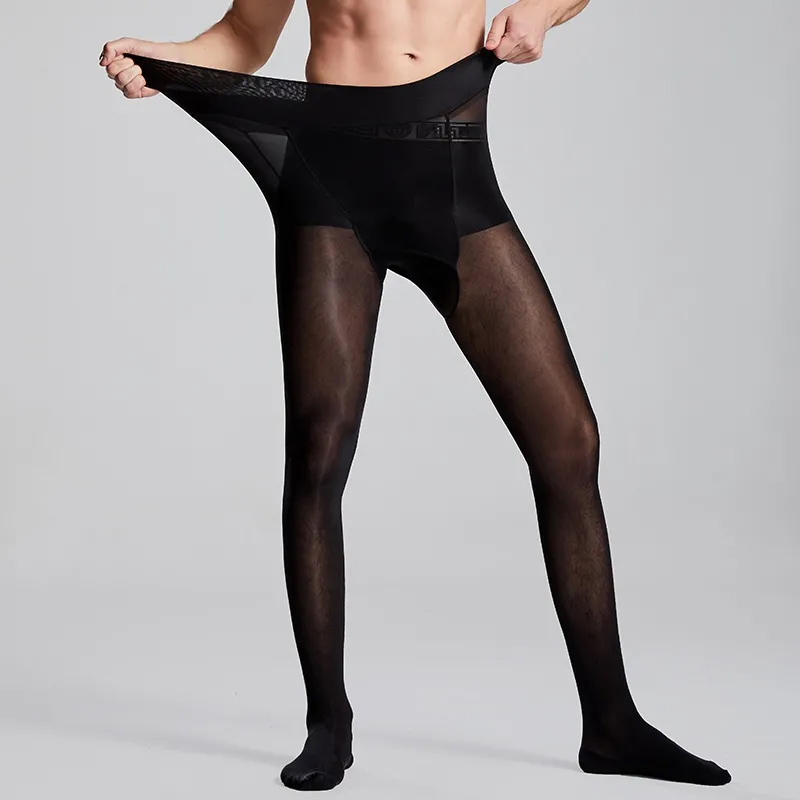 Tights Pantyhose Sheer - 플러스 사이즈 남성 섹시 시스루 블랙
