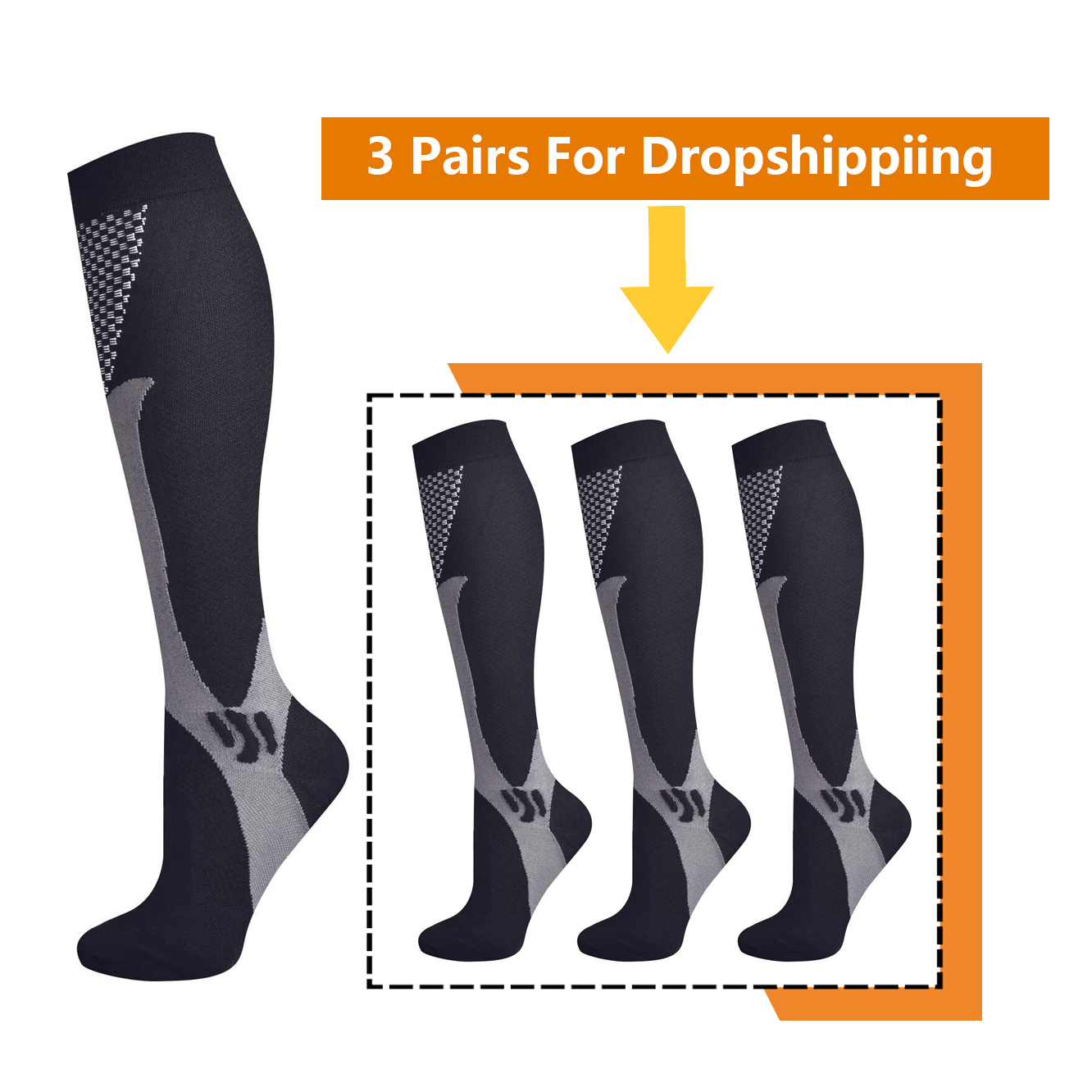 Compression Sock Medical - Brothock 운동용 나일론 의료 간호 스타킹,