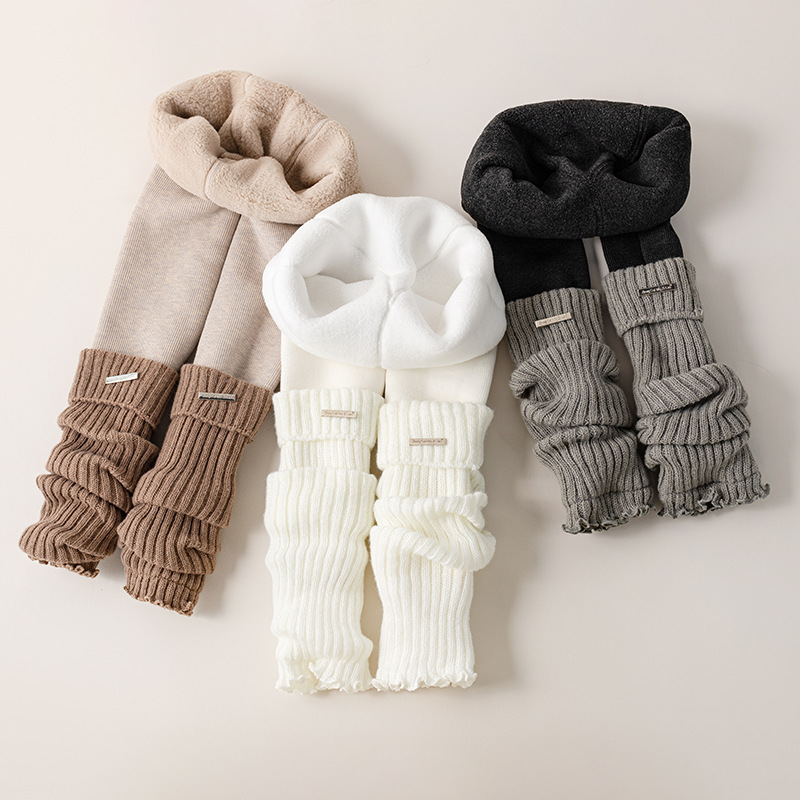Boot Sock Slouchy - 어린이용 보온 두꺼운 레깅스 여아 니트