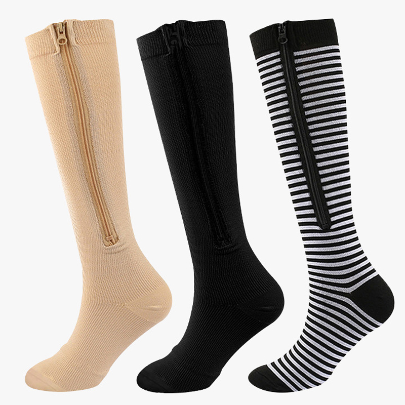 Compression Sock Medical - 남녀공용 의료용 지퍼 압축 양말, 고탄력
