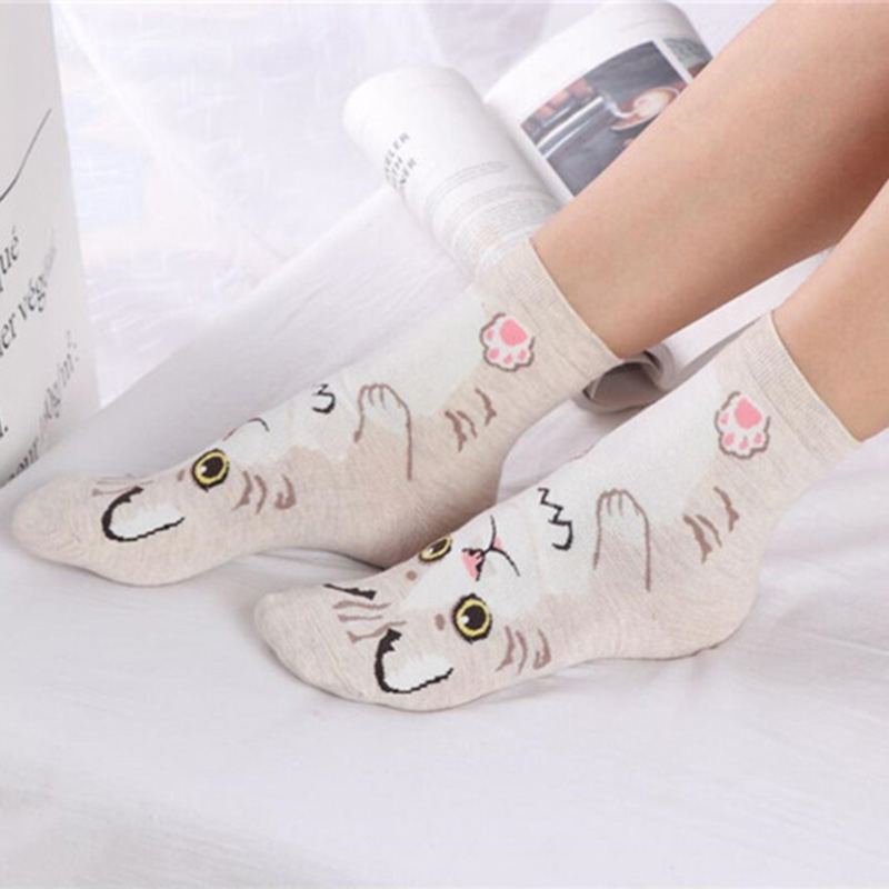 Cotton Crew Sock Pack - 5켤레/팩 재미있는 만화 강아지 참신한 디자인의