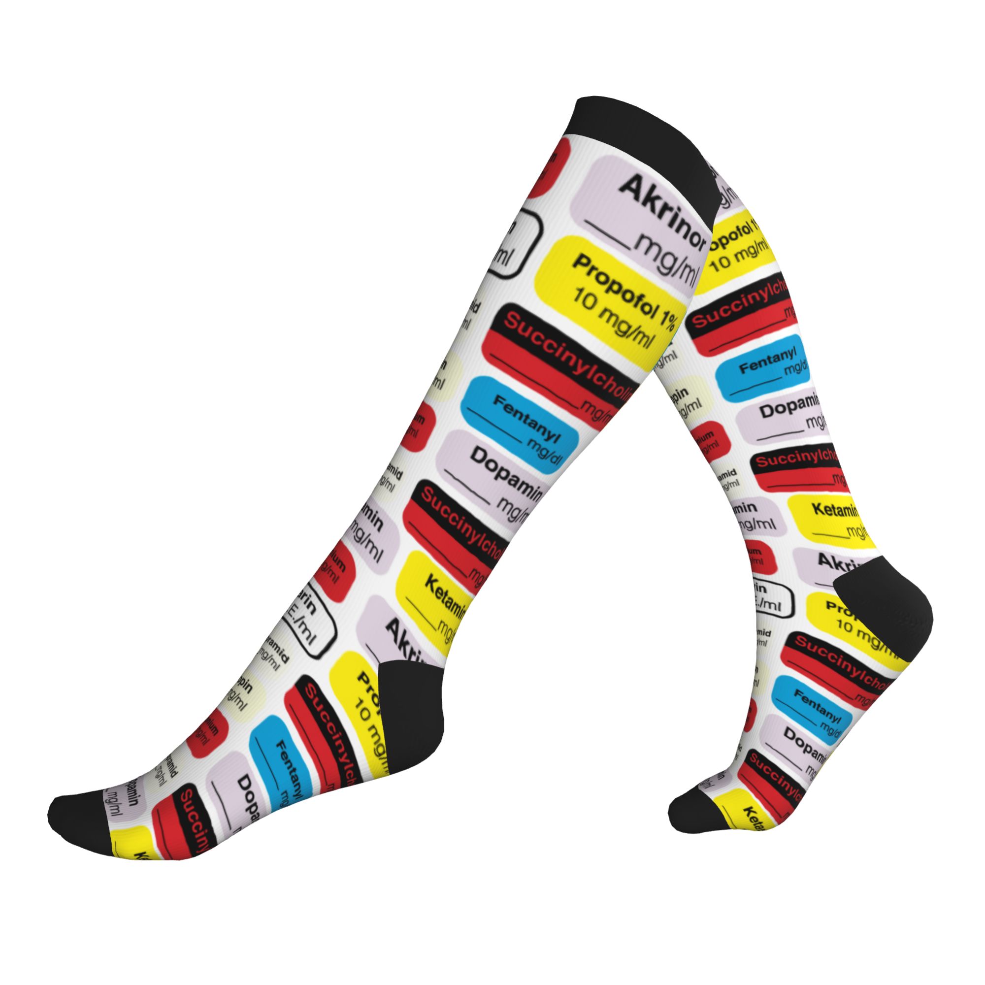 Compression Sock Medical - 마취약 라벨 남성 여성 스포츠 압축