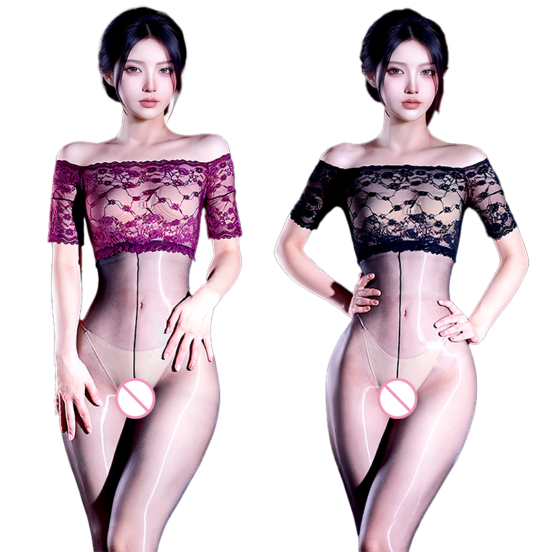 Tights Pantyhose Sheer - 섹시한 오일 샤이니 메쉬 레이스 바디수트