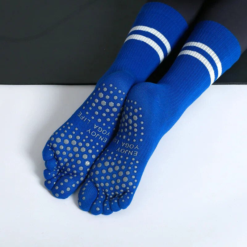 Grip Sock Yoga - 여성 통기성 요가 양말 미드 튜브