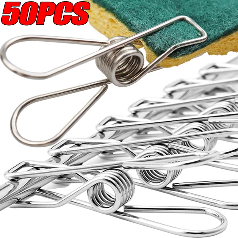 Sock Organizer Tray - 10/50개 스테인리스 스틸 클립 다용도 빨래집게