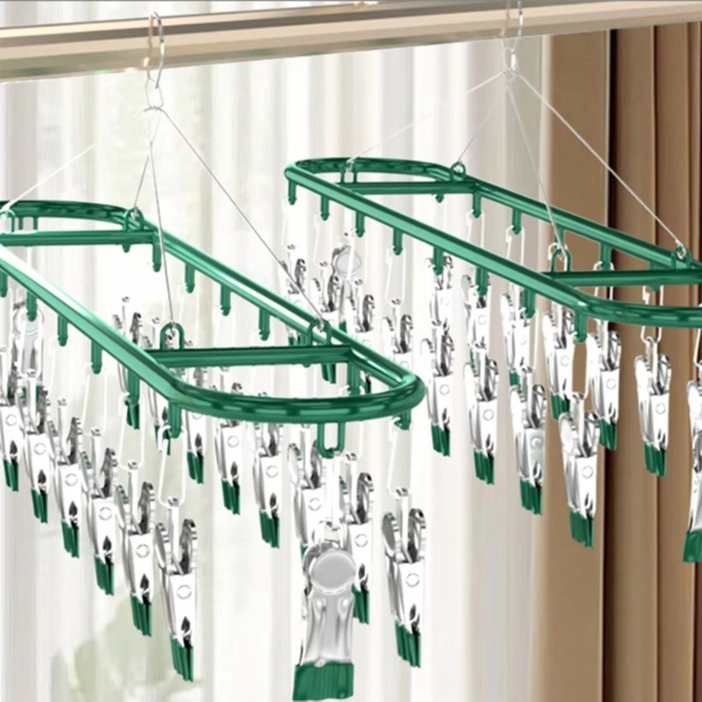 Sock Organizer Tray - 가정용 무표시 속옷 건조대 20클립 스테인리스