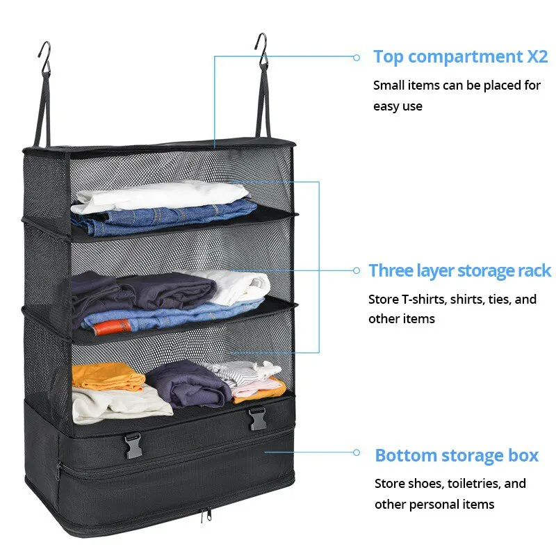 Sock Organizer Tray - 3-in-1 여행용 옷 보관 걸이형 가방
