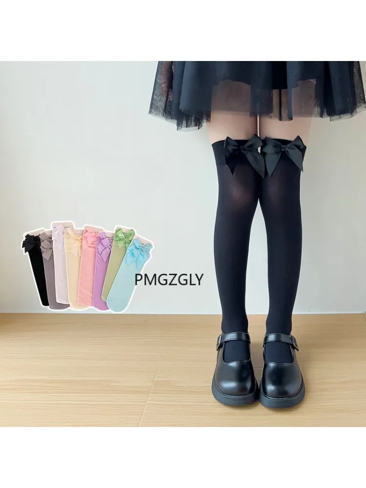 여자 스타킹 * 핑크 보우 무릎 양말 허벅지 높은 실크 - Thigh High Sock Stay Up 리뷰 및 가격