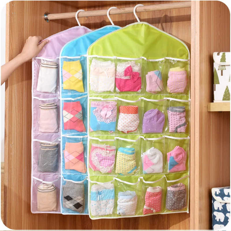핫한 옷장 주머니 16 개, 투명 걸이 가방 양말 브래 - Sock Organizer Tray 리뷰 및 가격