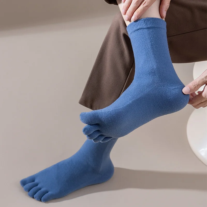 남성용 울 다섯 손가락 양말 짧고 두꺼운 솔리드 땀 흡 - Thermal Sock Winter 리뷰 및 가격
