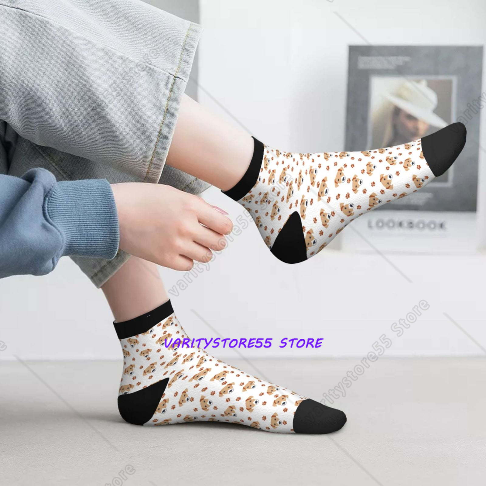 래브라도 리트리버 강아지 패턴 크루 양말 발가락 봉합  - Athletic Sock Cushion 리뷰 및 가격