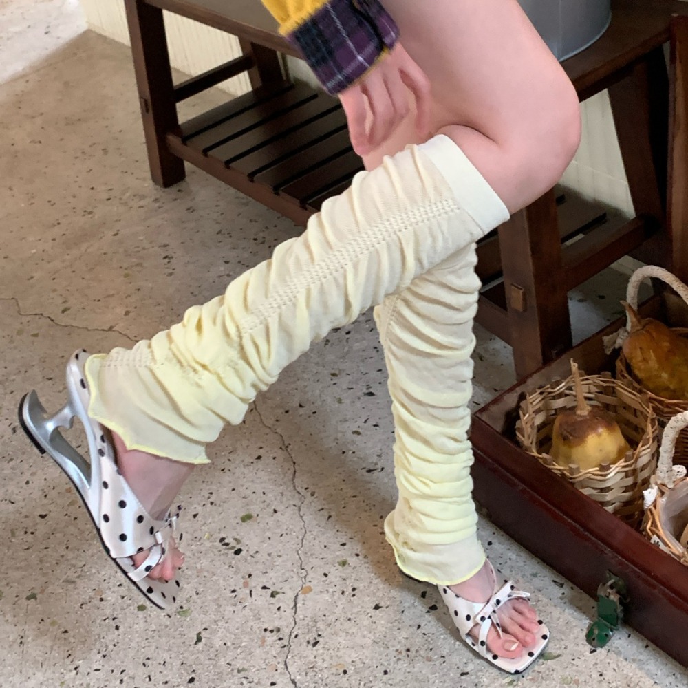 핑크 러플 버블 슬라우치 레그 워머 여름 발레코어 미우 - Boot Sock Slouchy 리뷰 및 가격