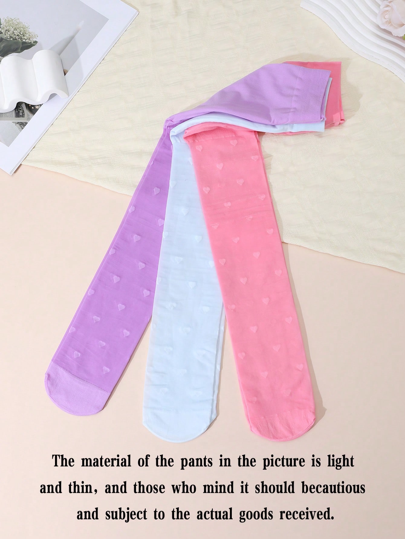3Pcs 소녀 하트 프린트 스타킹 0-14Y 여름용 얇 - Tights Pantyhose Sheer 리뷰 및 가격