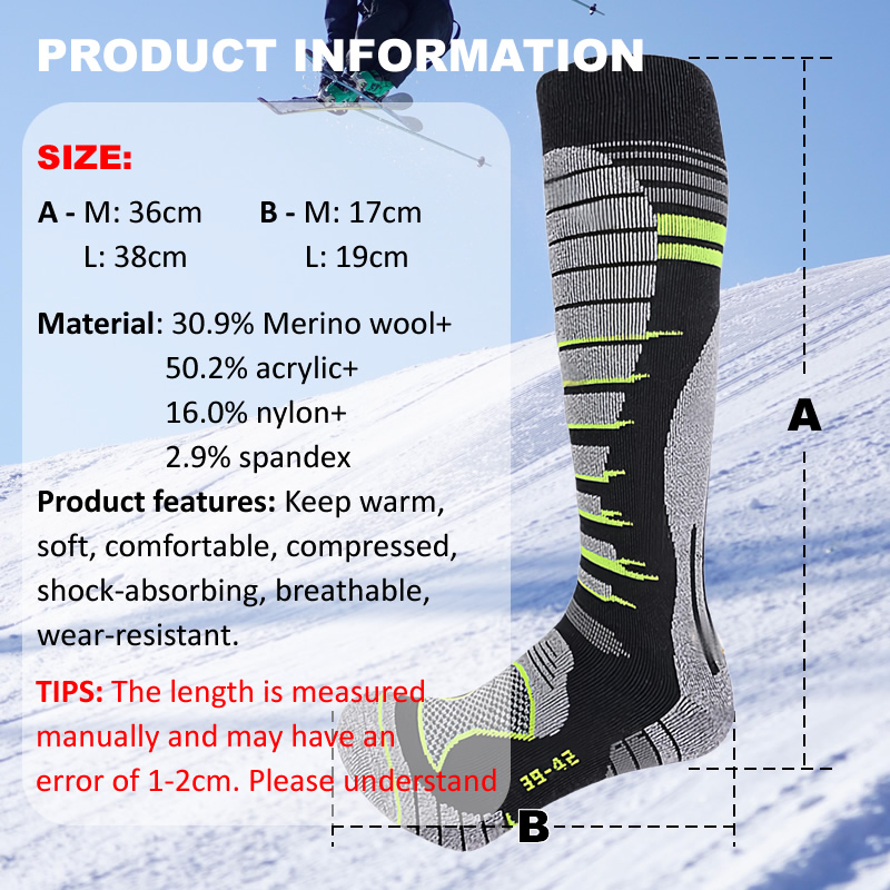 메리노 울 스키 양말 추운 날씨용 양말 남녀공용 스노보 - Thermal Sock Winter 리뷰 및 가격