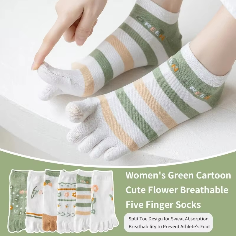여성용 봄, 여름 시즌 귀엽고 달콤한 패셔너블한 줄무늬 - Toe Sock Split 리뷰 및 가격