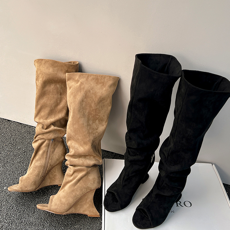 AIYKAZYSDL Strange 웨지 힐 피프 토 니 - Boot Sock Slouchy 리뷰 및 가격