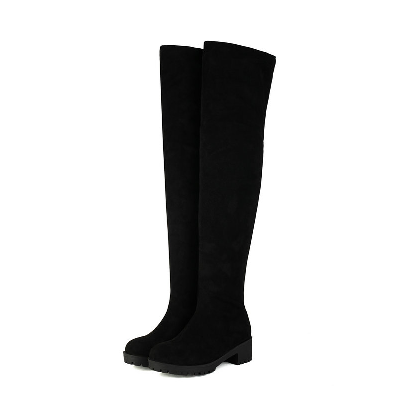 인조 스웨이드 가죽 플록 슬립온 여성 신발 블랙 스트레 - Knee High Sock Women 리뷰 및 가격