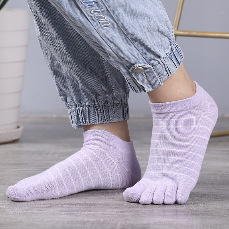 1/5 쌍 여성용 스트라이프 5 발가락 양말 부드러운  - Ankle Sock Low Cut 리뷰 및 가격