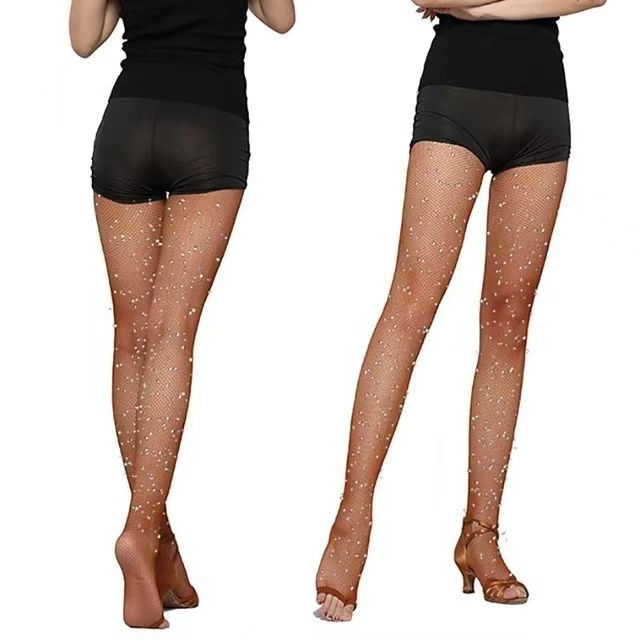 라인스톤 장식 피프토 라틴 댄스 피쉬넷 타이즈 카라멜  - Fishnet Stocking Women 리뷰 및 가격