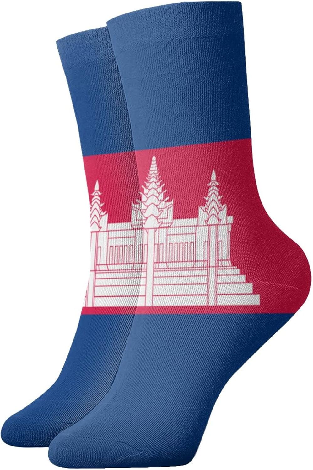 캄보디아 국기 유니섹스 캐주얼 크루 양말 참신한 운동  - Dress Sock Men 리뷰 및 가격