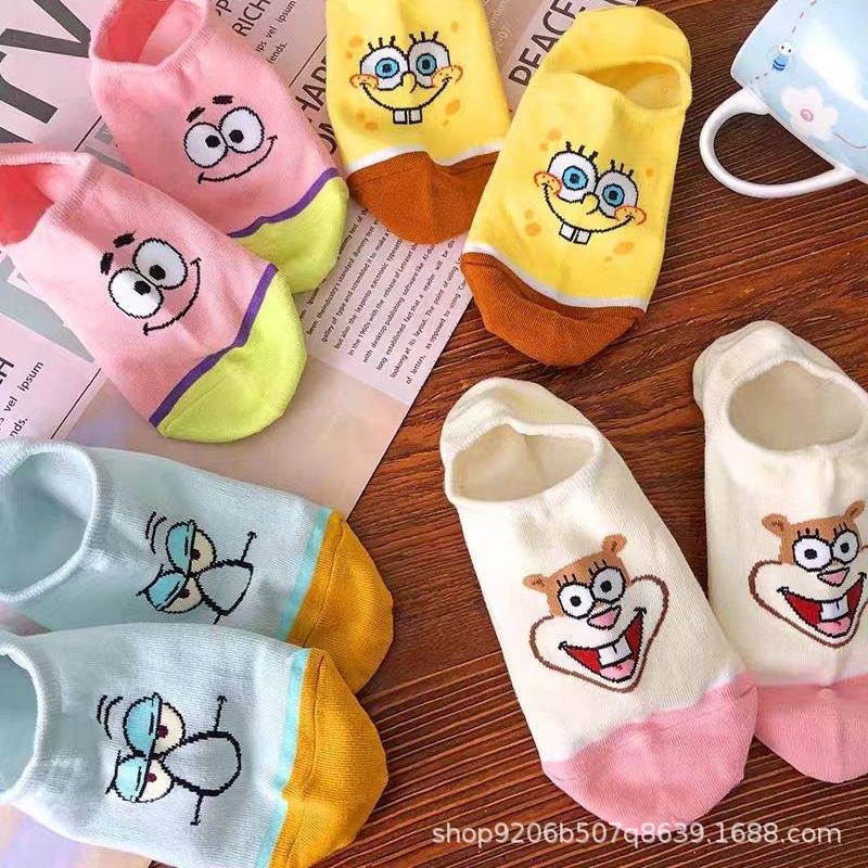 4PCS 핫 귀여운 스폰지밥 스퀘어팬츠 시리즈 로퍼 양 - Invisibility Sock Loafer 리뷰 및 가격