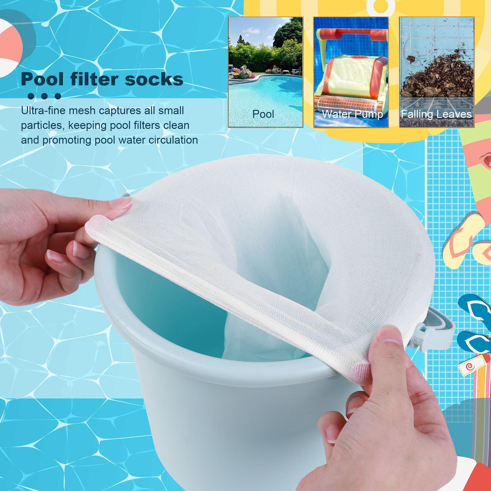 100-5PCS 풀 스키머 양말 탄성 나일론 메쉬 수영 - Sock Organizer Tray 리뷰 및 가격