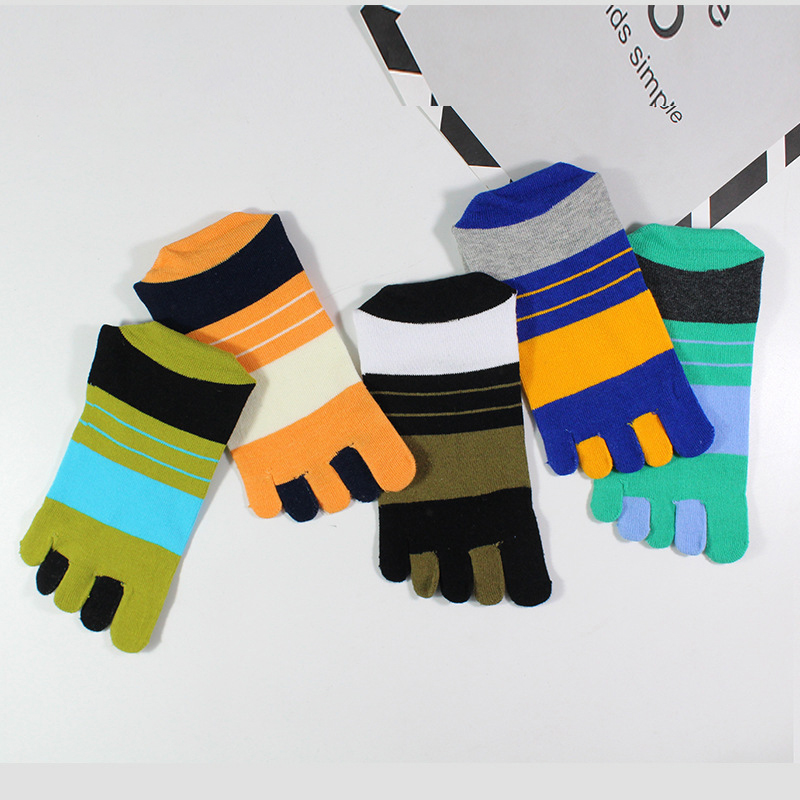 1/5 쌍 남성용 다채로운 줄무늬 다섯 발가락 양말 면 - Toe Sock Split 리뷰 및 가격