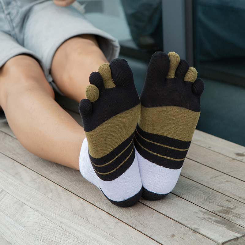 1/5 쌍 남성용 다채로운 줄무늬 다섯 발가락 양말 면 - Toe Sock Split 리뷰 및 가격