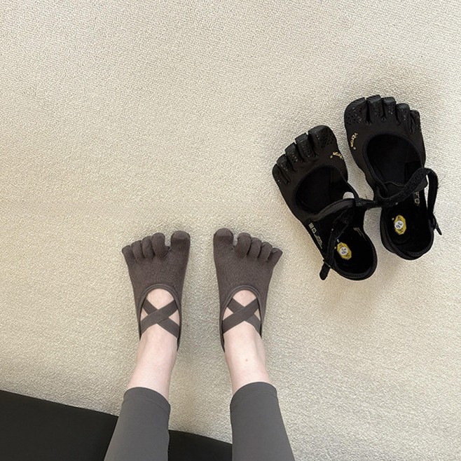 여성용 크리스크로스 스트랩 5발가락 요가 양말, 미끄럼 - Grip Sock Yoga 리뷰 및 가격