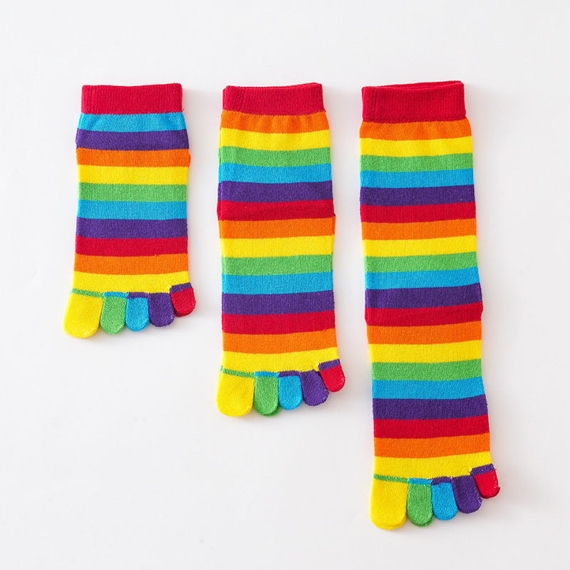 여성용 양말 무지개 줄무늬 다섯 손가락 스플릿 토 코튼 - Toe Sock Split 리뷰 및 가격