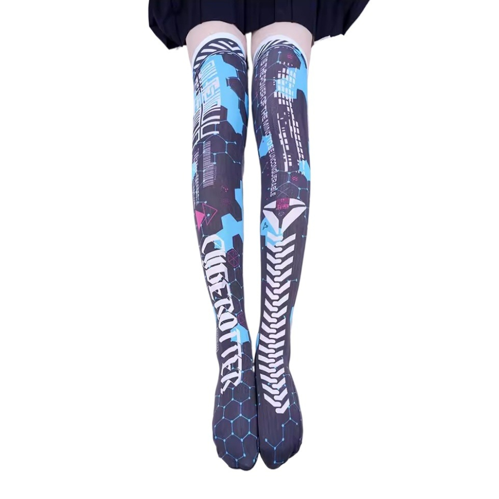 애니메이션 게임 로봇 AI 메카 스타킹 펑크 사이버 머 - Knee High Sock Women 리뷰 및 가격