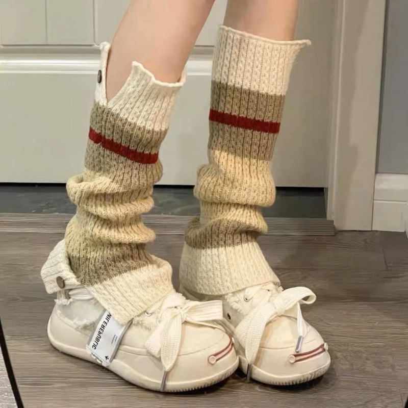 새로운 ​ Y2K 니트 레그 워머 빈티지 컬러 블록 스 - Boot Sock Slouchy 리뷰 및 가격