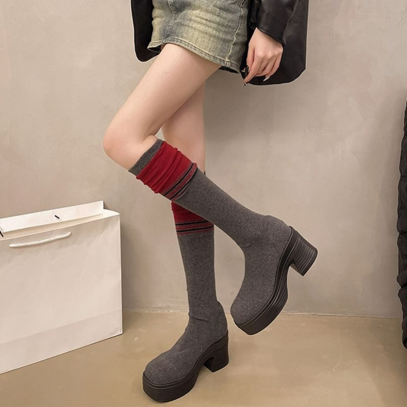 한국 스타일 여성 2025 가을 겨울 니트 신축성 컬러 - Knee High Sock Women 리뷰 및 가격