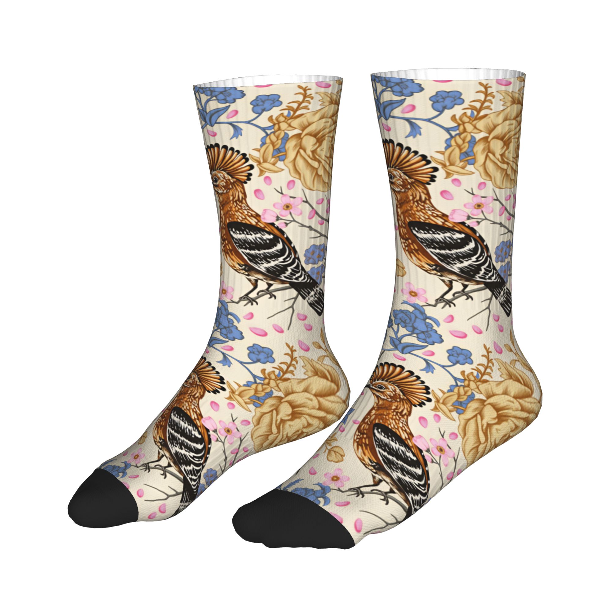 Hoopoe Bird Blue Peony 빈티지 꽃무늬 - Dress Sock Men 리뷰 및 가격