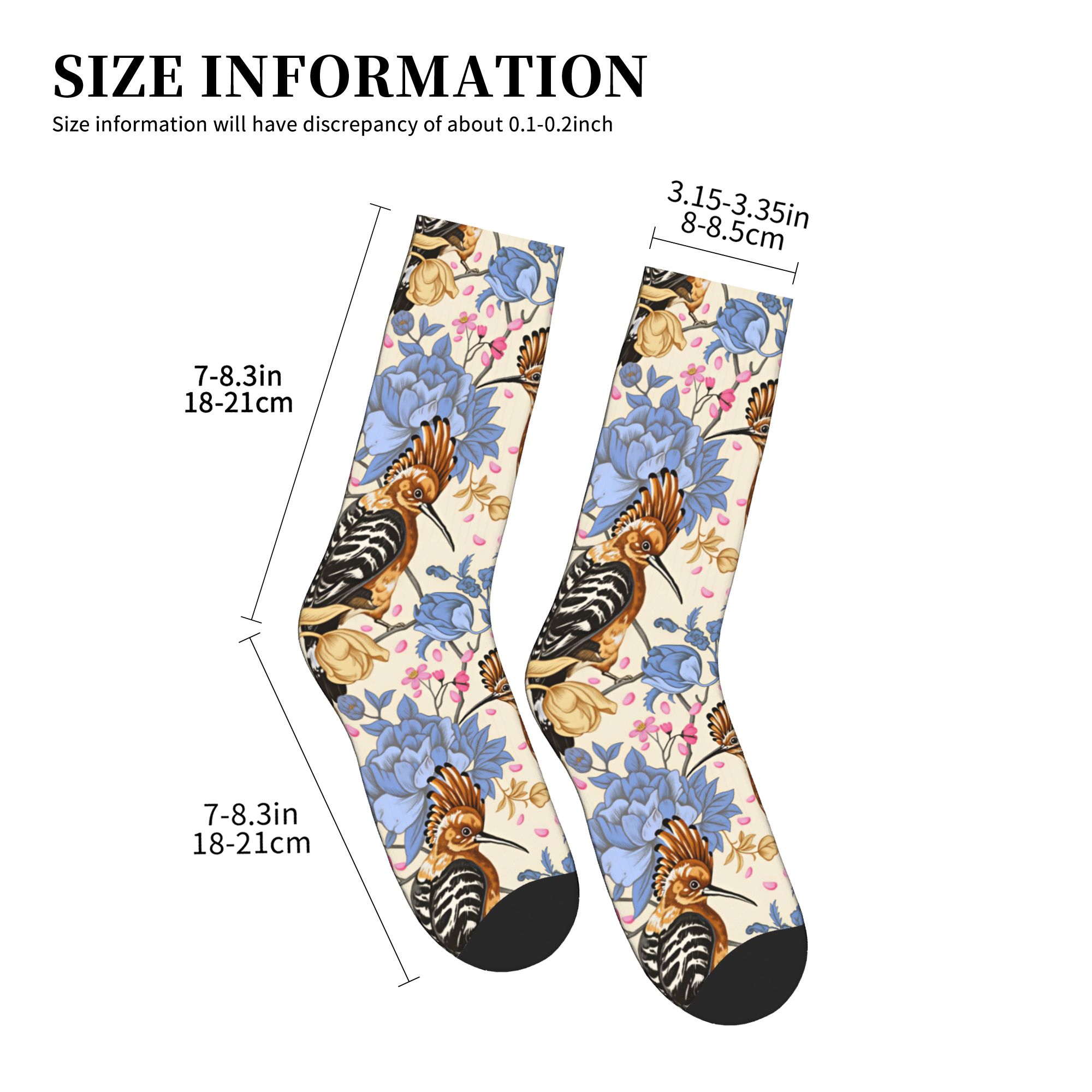 Hoopoe Bird Blue Peony 빈티지 꽃무늬 - Dress Sock Men 리뷰 및 가격